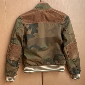 Boutique camouflage reversible bomber jacket